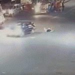 Viral video road accident Lucknow