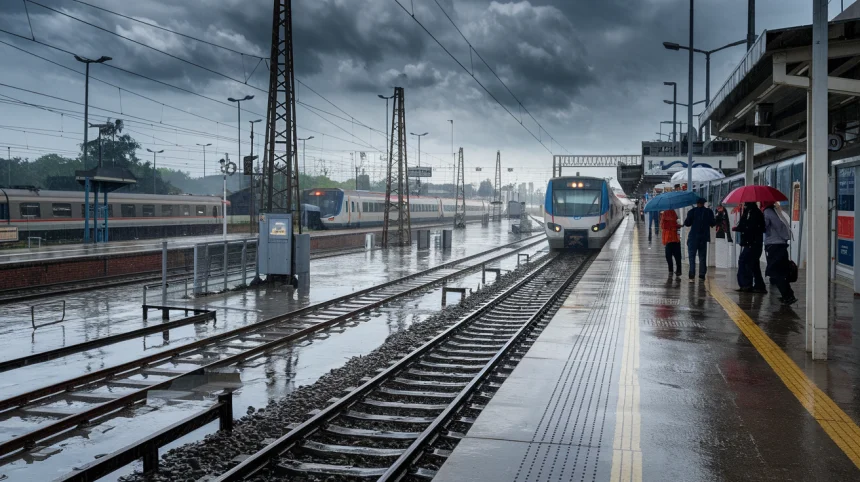 Water Logging At Western Railway