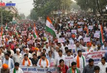 Nagpur:कांग्रेस का नागपुर में हल्लाबोल: सैकड़ों कार्यकर्ताओं ने शांति मार्च निकालकर सरकार के खिलाफ जताया विरोध