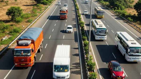 मुंबई-अहमदाबाद हाईवे पर ट्रैफिक जाम और मवेशियों की भीड़