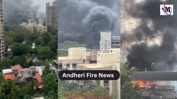 मुंबई अंधेरी ओशिवरा की दुकान में लगी आग, फायर ब्रिगेड की गाड़ियां मौके पर