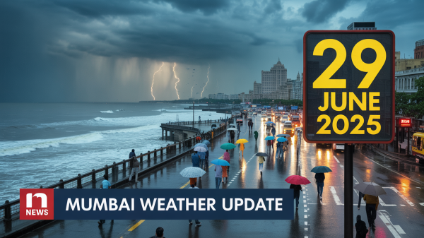 मुंबई में आज बादल छाए, हल्की से मध्यम बारिश का पूर्वानुमान, समुद्र में ऊंचा ज्वार