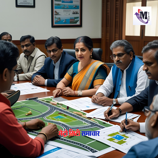 विधायक स्नेहा दुबे पंडित वसई में क्रीडा संकुल बैठक की अध्यक्षता करते हुए