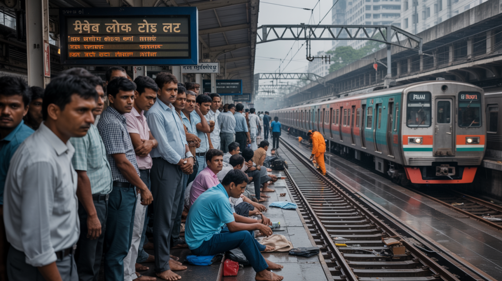 मुंबई लोकल ट्रेन में देरी, प्लेटफॉर्म पर भीड़, AC ट्रेनें नॉर्मल सेवा में