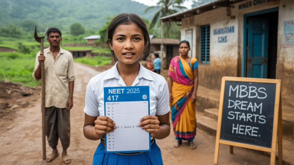 पालघर की आदिवासी छात्रा कृष्णा गिम्भल ने NEET 2025 में 417 अंक प्राप्त किए