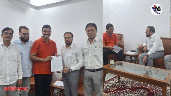 अबू आजमी अल्पसंख्यक मंत्री दत्तात्रेय भरणे को ज्ञापन सौंपते हुए