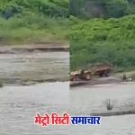गोदावरी नदी में पुलिस टीम द्वारा अवैध रेती उत्खनन पर की गई कार्रवाई और जब्ती दृश्य