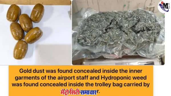 मुंबई एयरपोर्ट पर तस्करी में जब्त सोना और मादक पदार्थ