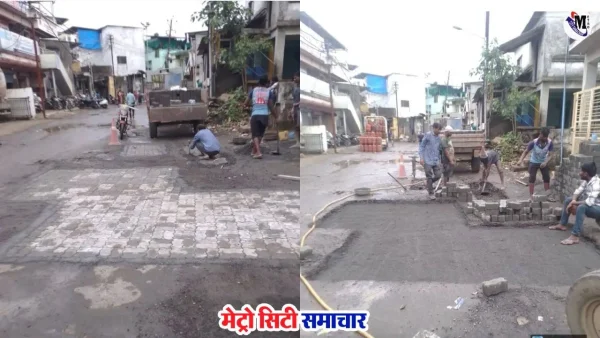 वसई विरार में गड्ढा मरम्मत कार्य