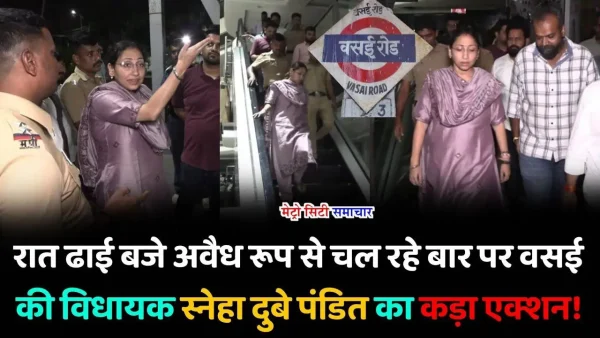 वसई में विधायक स्नेहा दुबे पंडित की बार छापेमारी