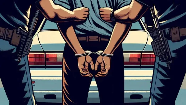 मुंबई क्राइम ब्रांच के अधिकारी हत्या के आरोपी बांग्लादेशी नागरिक को गिरफ्तार करते हुए