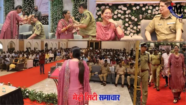 रक्षाबंधन पर स्नेहा दुबे पंडित वसई पुलिस आयुक्त को राखी बांधते हुए