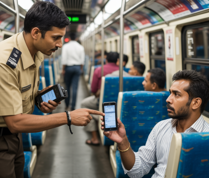 Mumbai AC Local में फर्जी UTS ऐप से बना नकली रेल टिकट दिखाते हुए पकड़ा गया यात्री