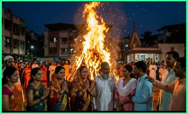 वसई में सर्वधर्मीय होलिकोत्सव कार्यक्रम में विभिन्न धर्मों के लोग एक साथ