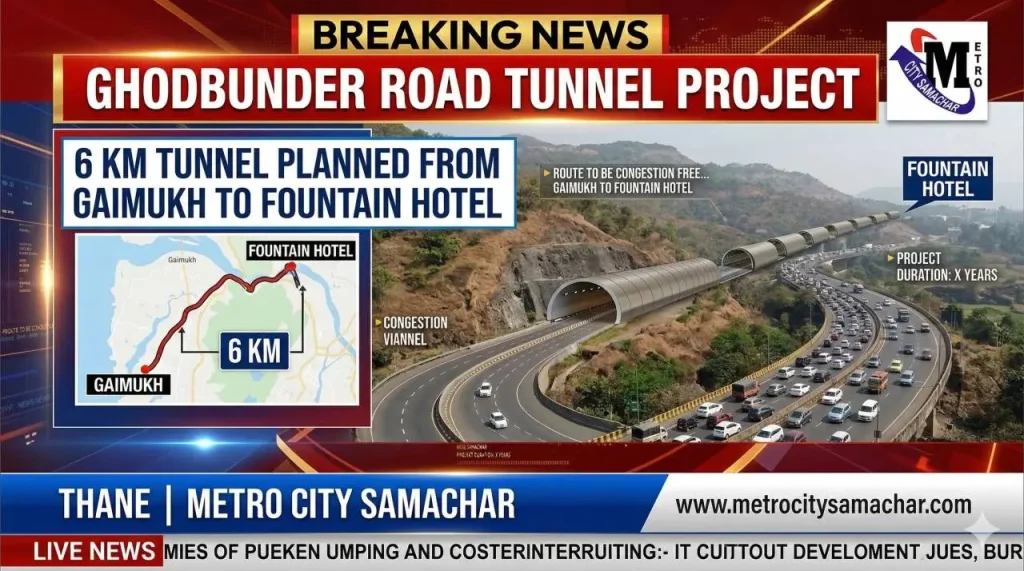 Ghodbunder Road tunnel project from Gaimukh to Fountain Hotel Thane