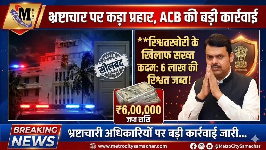 खारघर में रिश्वत लेते अधिकारी की गिरफ्तारी
