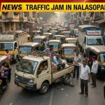 नालासोपारा में अवैध टेम्पो स्टैंड के कारण ट्रैफिक जाम की स्थिति