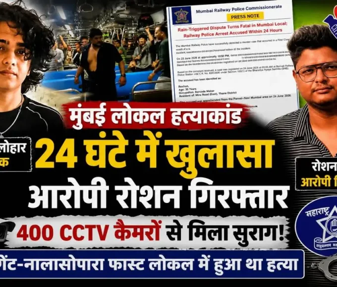 मयंक लोहार हत्याकांड में आरोपी रोशन गिरफ्तार, मुंबई रेलवे पुलिस की बड़ी सफलता