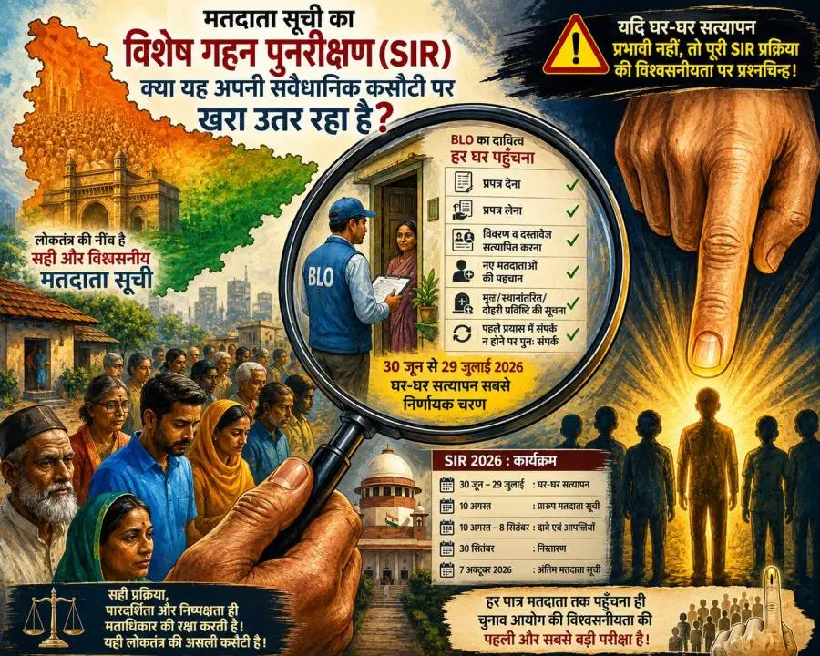 महाराष्ट्र में मतदाता सूची का विशेष गहन पुनरीक्षण (SIR): क्या यह अपनी संवैधानिक कसौटी पर खरा उतर रहा है?