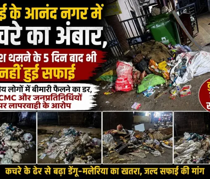 Garbage heaps lying unattended in Anand Nagar, Vasai, five days after heavy rains raising fears of dengue and malaria.