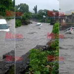 वसई में बारिश का कहर: तेज बहाव में बहीं दो कारें, चालक ने बचाई जान