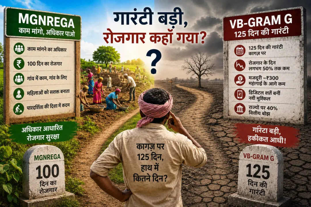 VB-G RAM G और MGNREGA के बीच ग्रामीण रोजगार की तुलना