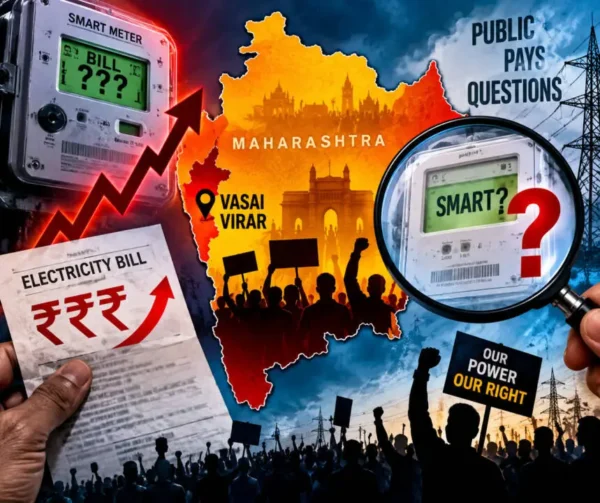 वसई-विरार में स्मार्ट मीटर के खिलाफ सर्वपक्षीय आंदोलन और बढ़े बिजली बिलों पर विरोध