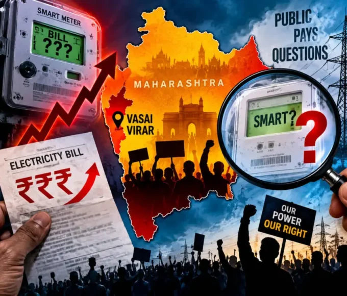 वसई-विरार में स्मार्ट मीटर के खिलाफ सर्वपक्षीय आंदोलन और बढ़े बिजली बिलों पर विरोध