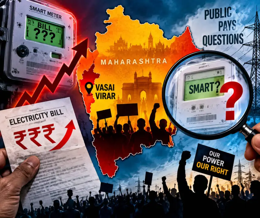 वसई-विरार में स्मार्ट मीटर के खिलाफ सर्वपक्षीय आंदोलन और बढ़े बिजली बिलों पर विरोध