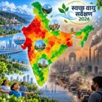 स्वच्छ वायु सर्वेक्षण 2026 में भारत और मुंबई महानगर क्षेत्र की वायु गुणवत्ता का प्रतीकात्मक चित्र