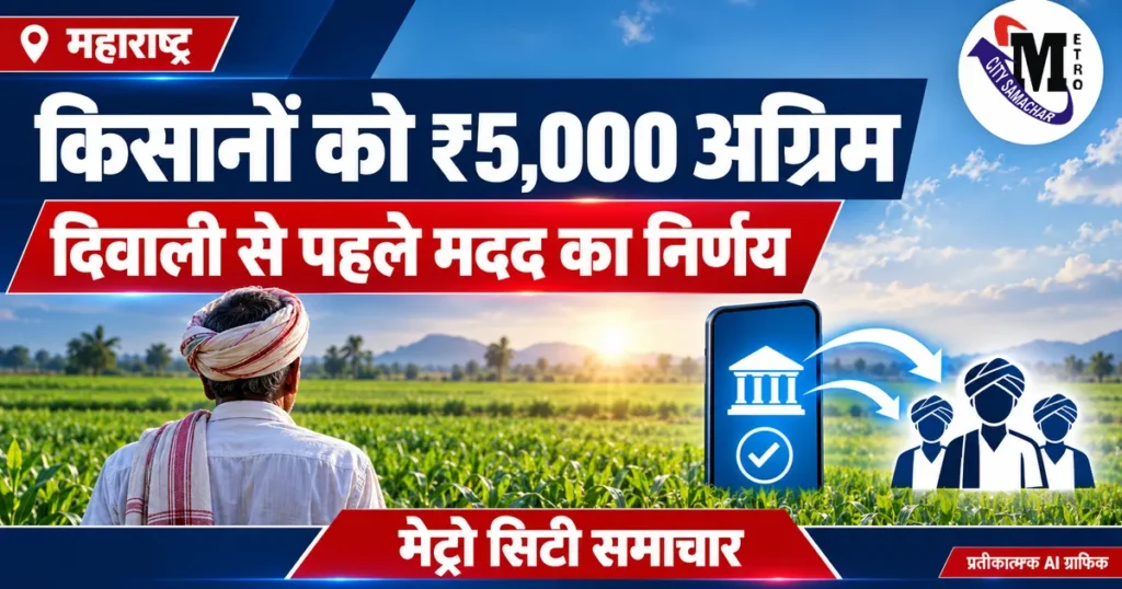महाराष्ट्र के सूखा प्रभावित किसानों को पांच हजार रुपये अग्रिम सहायता के निर्णय का प्रतीकात्मक MCS ग्राफिक